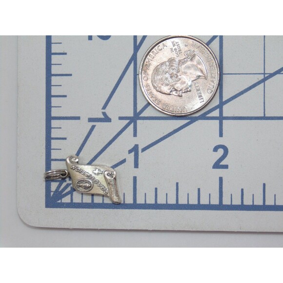 Creed Sterling Silver Graduation‎ Charm 2.4g 925 Certificate Pendant Gift VTG - Picture 3 of 3